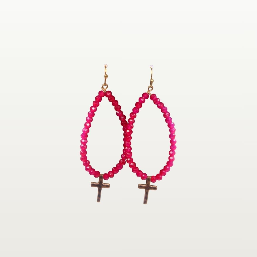 Crystal cross hoop